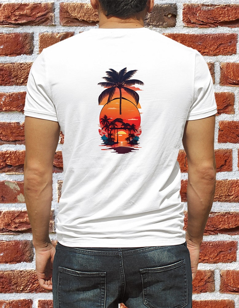 Футболка «Закат на пляже» (белая)